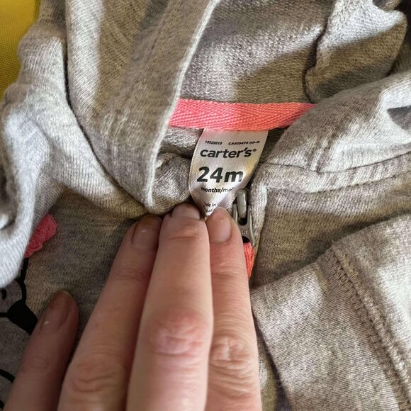 Toddler Girl Carter's Flamingo Printed Full Zip Hoodie Size 24 Months - Picture 2 of 5